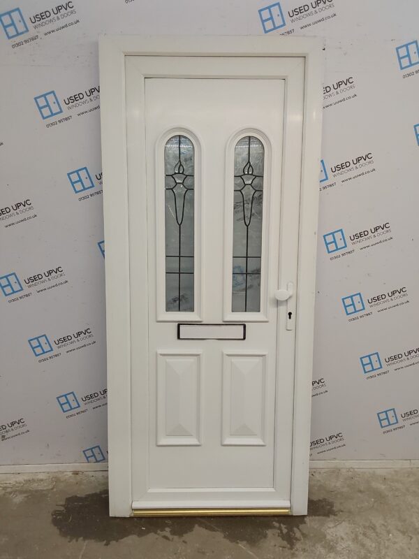 Used White Upvc Front Door 905mm x 2075mm (Reduce To 880mm) 0606