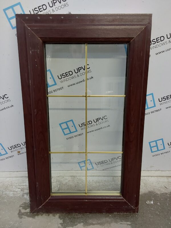 Used Rosewood Upvc Window 615mm x 1040mm C3074