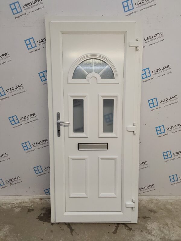 Used White Upvc Front Door 910mm x 2060mm (Reduce To 885mm) 0607 - Image 2