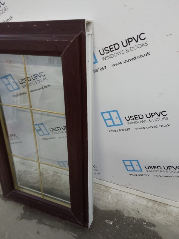 Used Rosewood Upvc Window 615mm x 1040mm C3074 - Image 4