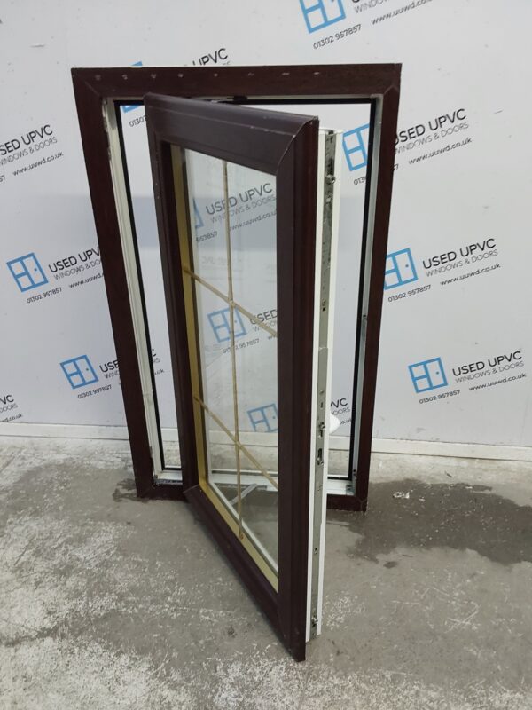 Used Rosewood Upvc Window 615mm x 1040mm C3074 - Image 3