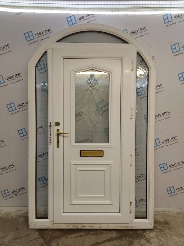 Used White Upvc Front Door With Side Panels And Toplight 1390mm x 2245mm DS009 - Image 2