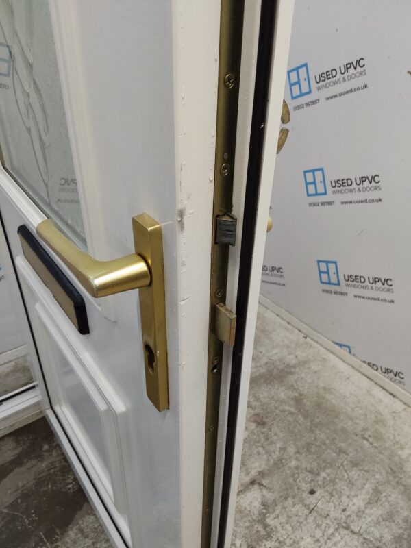 Used White Upvc Front Door With Side Panels And Toplight 1390mm x 2245mm DS009 - Image 5