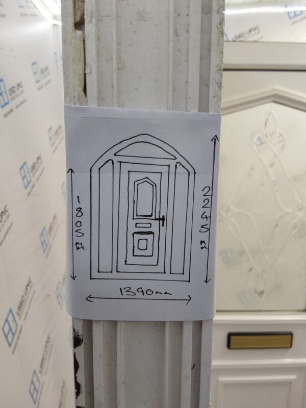 Used White Upvc Front Door With Side Panels And Toplight 1390mm x 2245mm DS009 - Image 7