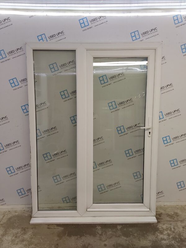 Used White Upvc Full Glass Door And Side Panel 1505mm x 2080mm (Reduce To 2065mm) DS032