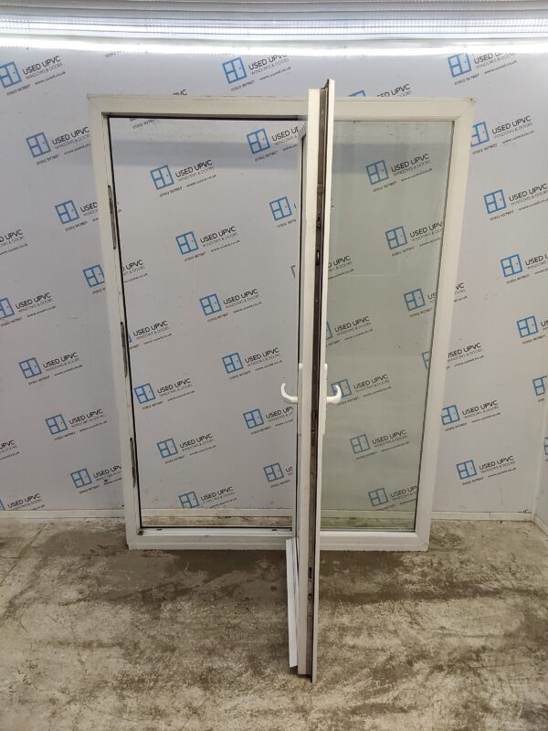 Used White Upvc Full Glass Door And Side Panel 1505mm x 2080mm (Reduce To 2065mm) DS032 - Image 3