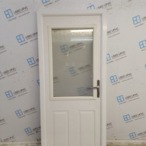 Used White Composite Back Door 870mm x 2000mm 0831