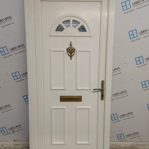 Used White Upvc Front Door 950mm x 2035mm (Reduce To 930mm) C8D58