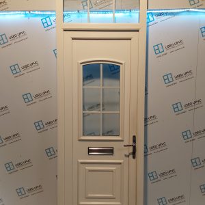 Used White Upvc Front Door And Toplight 880mm x 2530mm 0708