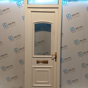 Used White Upvc Front Door And Toplight 820mm x 2480mm 0109