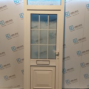 Used White Upvc Front Door And Toplight 870mm x 2385mm 0320