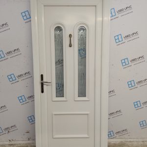Used White Upvc Back Door 925mm x 2070mm (Reduce To 905mm) C8D59