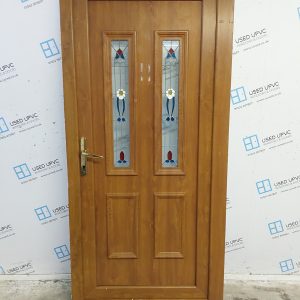 Used Oak Upvc Back Door 965mm x 2060mm (Reduce To 940mm) 0002