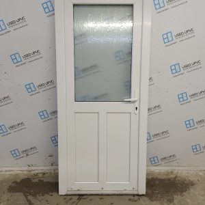 Used White Upvc Back Door 880mm x 2020mm 0052