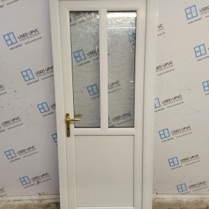 Used White Upvc Back Door 850mm x 2005mm (Reduce To 830mm) C7D047