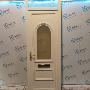 Used White Upvc Front Door And Toplight 840mm x 2490mm 0352