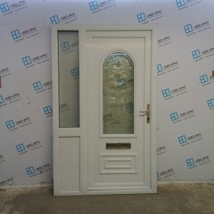 Used White Upvc Front Door And Side Panel 1260mm x 2045mm DS013