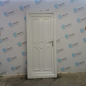 Used White Upvc Back Door 890mm x 2005mm (Reduce To 1980mm) 0135