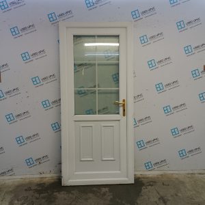Used White Upvc Back Door 920mm x 2045mm (Reduce To 890mm) 0031
