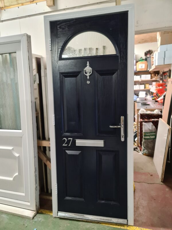 Used Navy Outwards Opening Composite Front Door 845mm x 2060mm (0049)