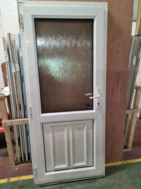 Used white upvc back door 920mm x 2080mm (0261) - Image 2