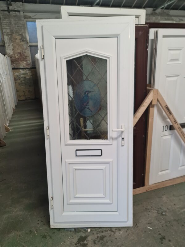 Used white upvc front door 880mm x 2080mm (0328) - Image 2