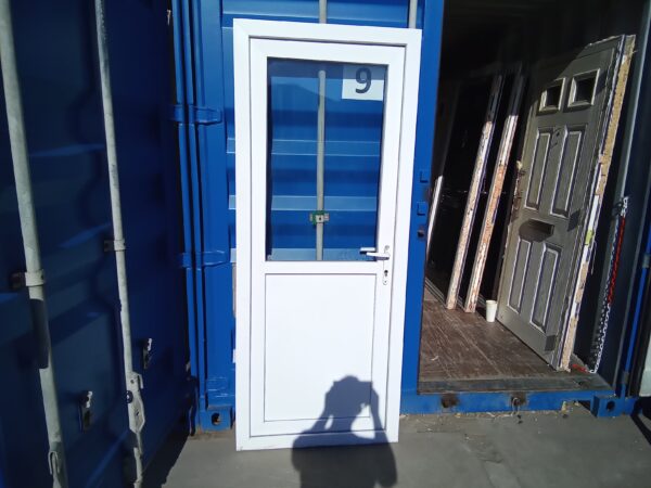 Used White Upvc Back Door 840mm x 2050mm C9D29