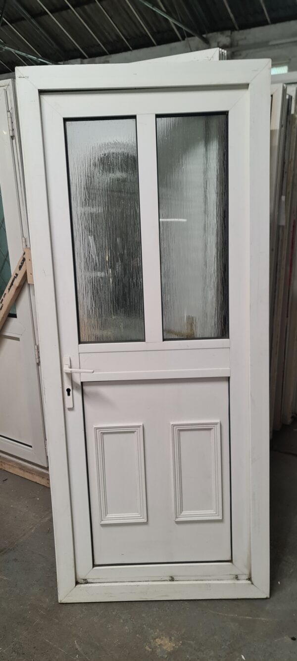 Used white back door 880mm x 2070mm (0543)