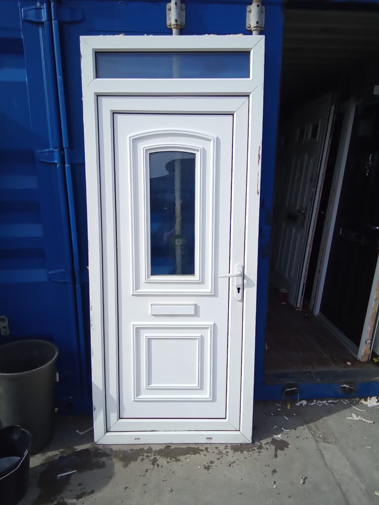 Used White Upvc Front Door 930mm x 2240mm C9D63 Used UPVC Windows & Doors