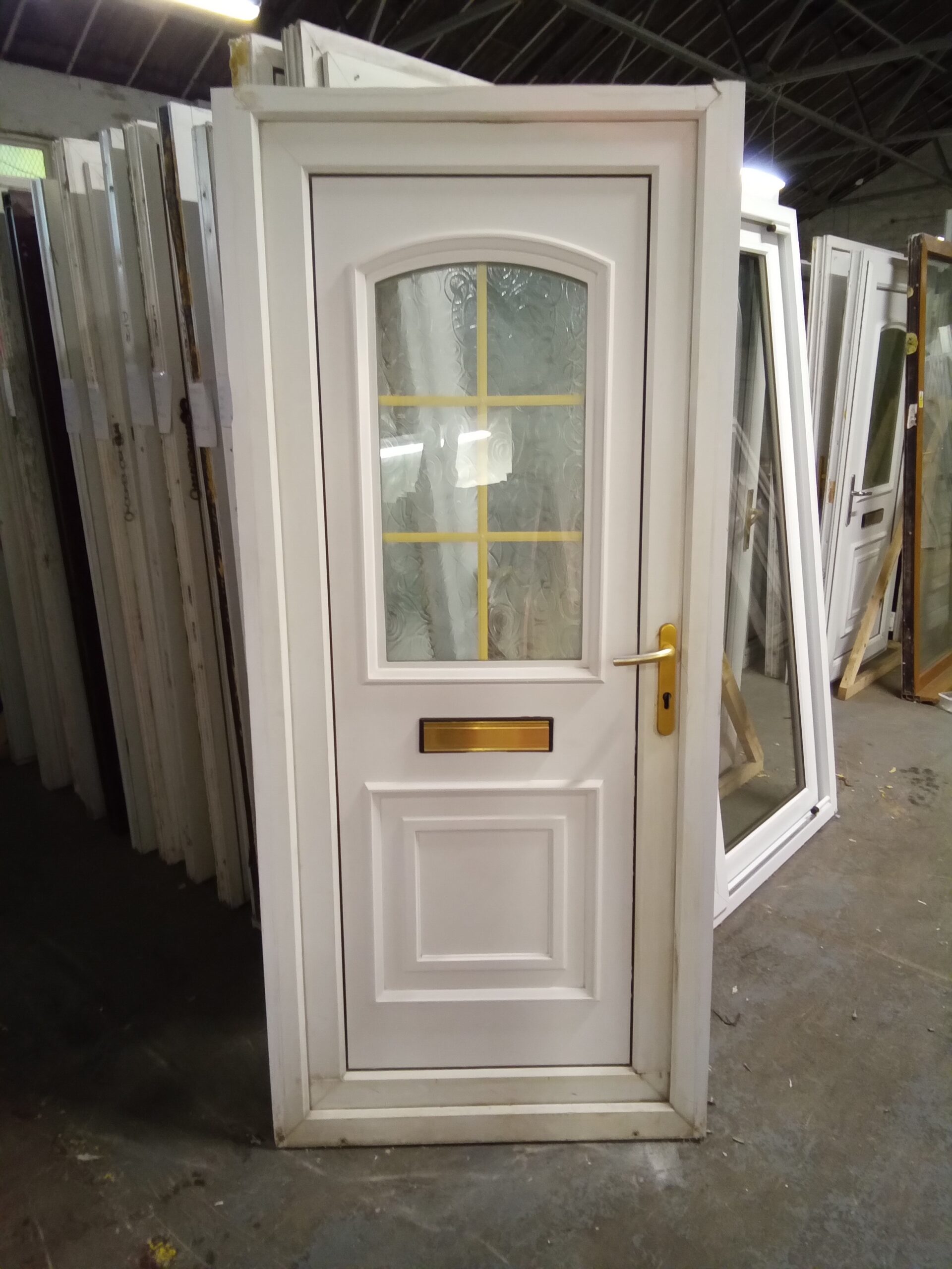 Used White Upvc Front Door 905mm x 2020mm 0513 Used UPVC Windows & Doors