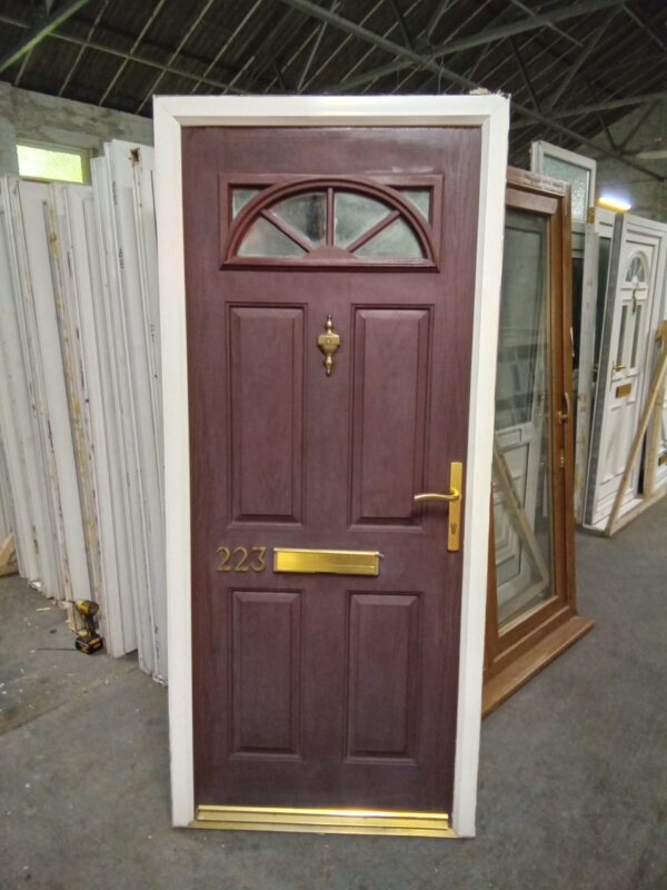 Used Brown Composite Front Door 925mm x 2090mm 0602