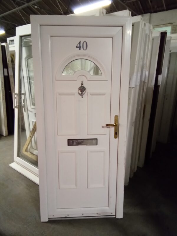 Used White Upvc Front Door 880mm x 2005mm 0631