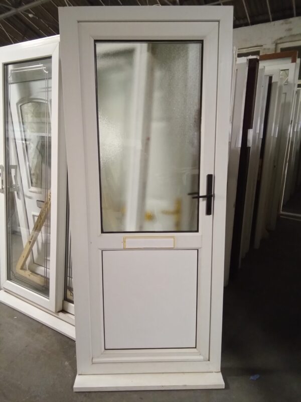 Used White Upvc Front Door 900mm x 2130mm 0664