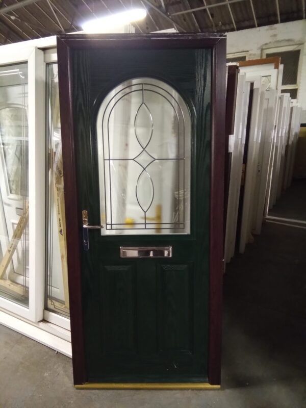 Used Green Composite Front Door 910mm x 2050mm 0672