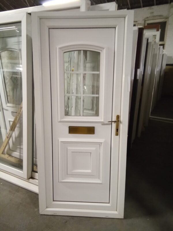 Used White upvc front door 900mm x 2000mm 0673 - Image 2