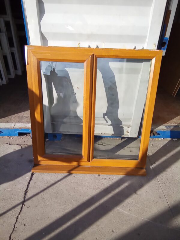 Used Oak Upvc Window 1190mm x 1200mm C2W19