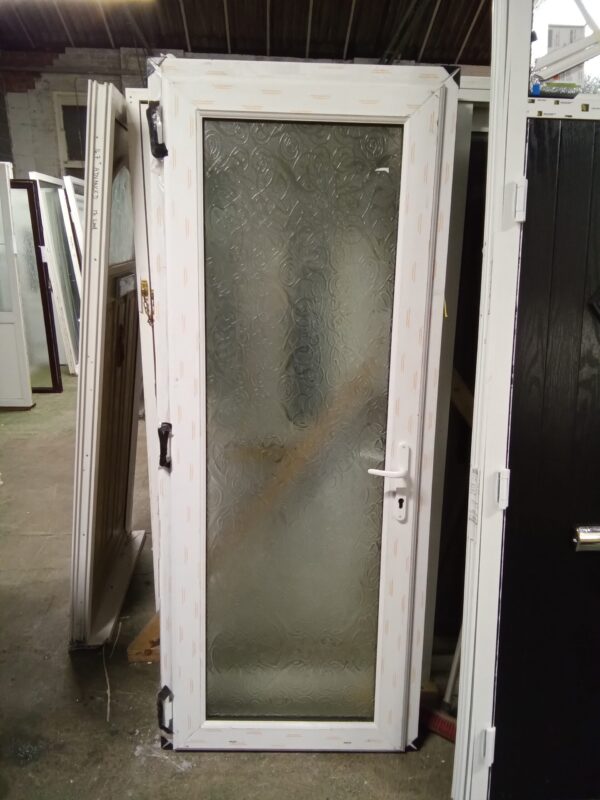 Brand new White Upvc Full Glass Back Door  840mm x 2085mm ND00011 - Image 2