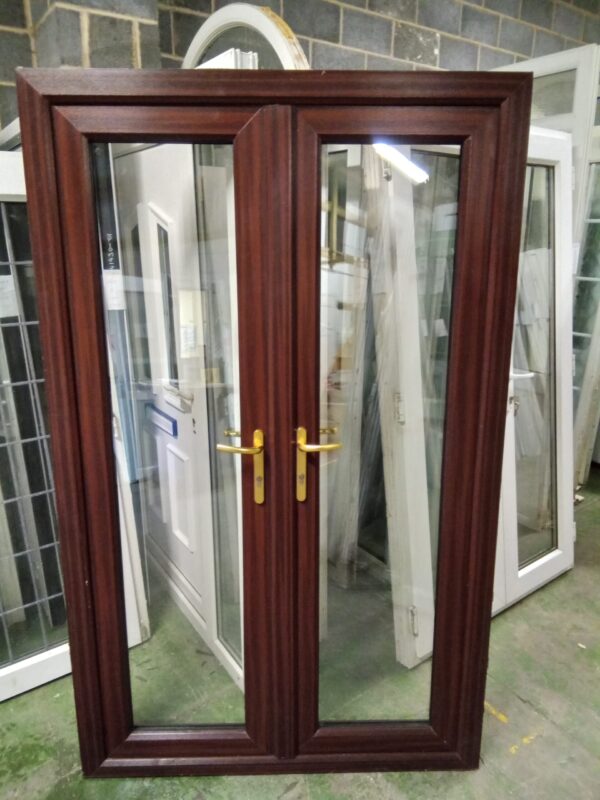 Used Woodgrain Upvc French Doors 1255mm x 2020mm EA11