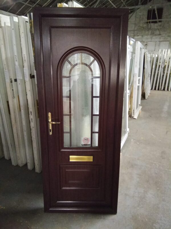 Used Rosewood Upvc Front Door 825mm x 2070mm 0450