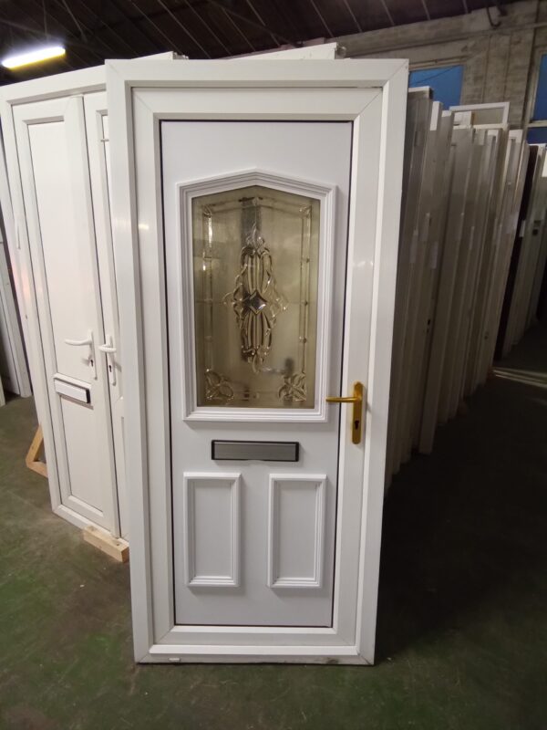 Used White Upvc Front Door 890mm x 2040mm 0146