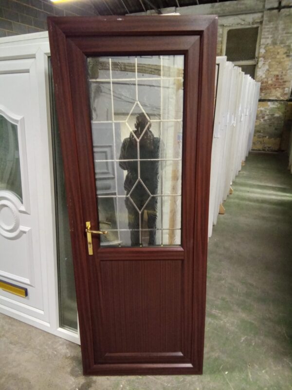 Used Woodgrain Upvc Back Door 780mm x 2060mm 0133