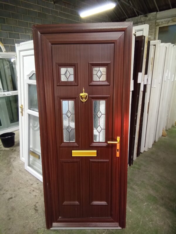Used Woodgrain Upvc Front Door 850mm x 2030mm 0148