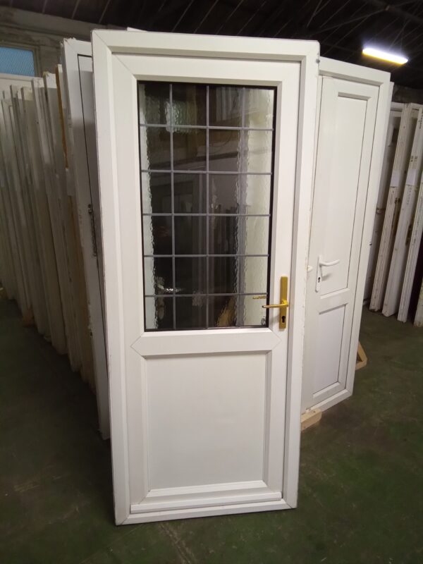 Used White Upvc Back Door 865mm x 2065mm 0248