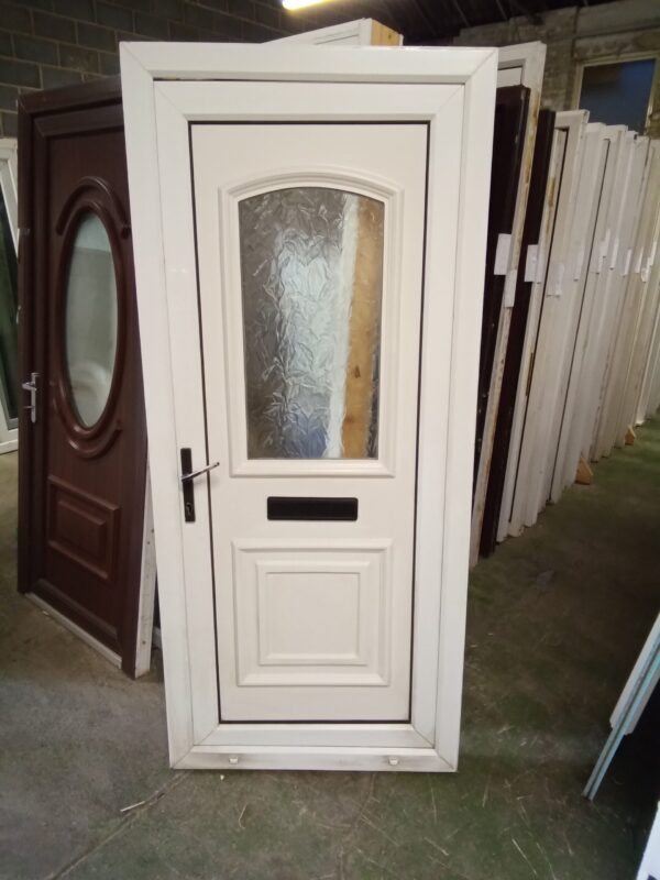 Used White Upvc Front Door 900mm x 2020mm 0103