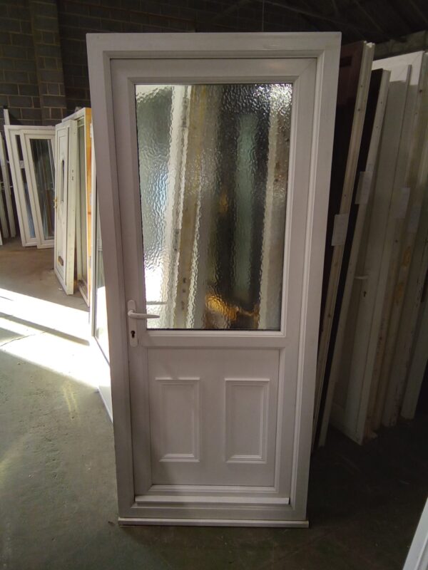 Used White Upvc Back Door 885mm x 2080mm 0191