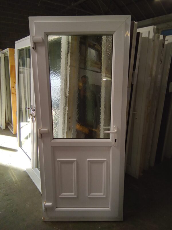 Used White Upvc Back Door 885mm x 2080mm 0191 - Image 2