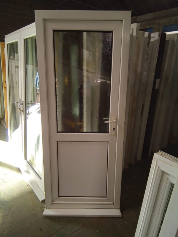 Used White Upvc Back Door 870mm x 2100mm 0216