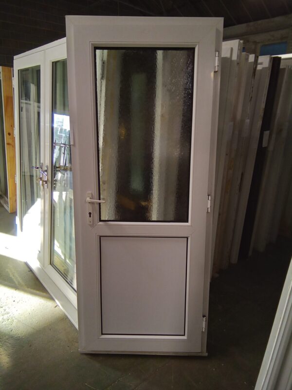 Used White Upvc Back Door 870mm x 2100mm 0216 - Image 2