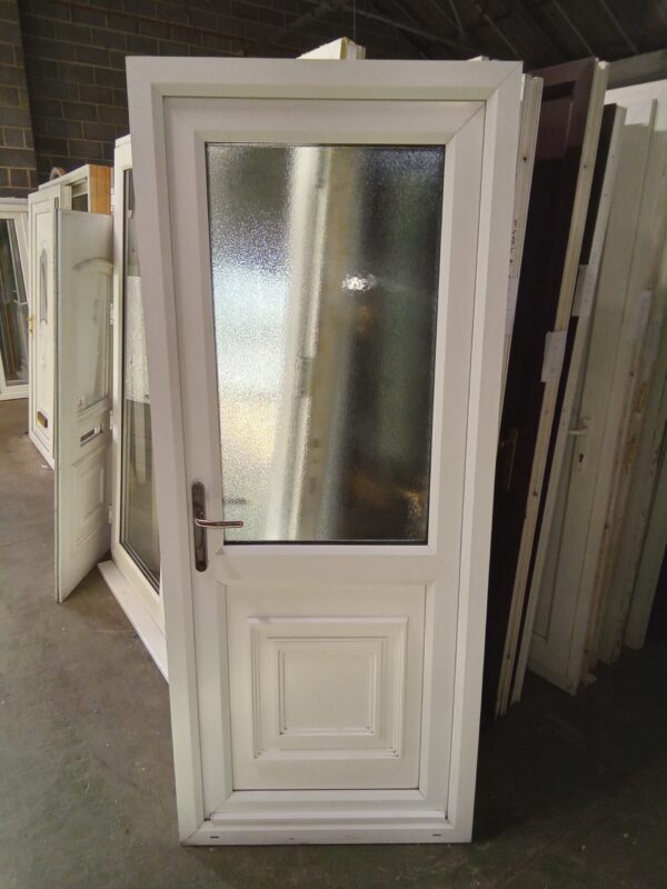 Used White Upvc Back Door 845mm x 2020mm 0233