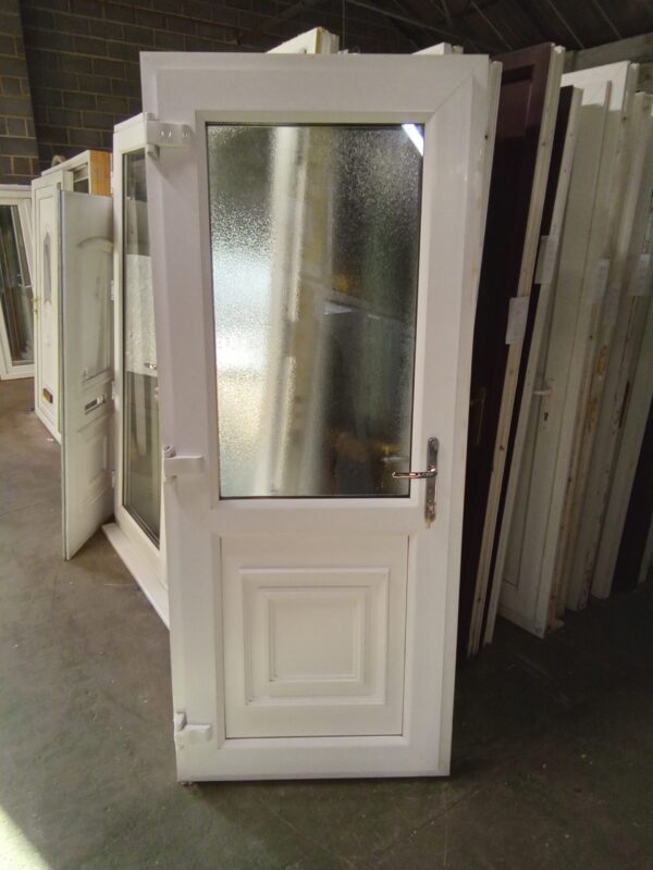 Used White Upvc Back Door 845mm x 2020mm 0233 - Image 2